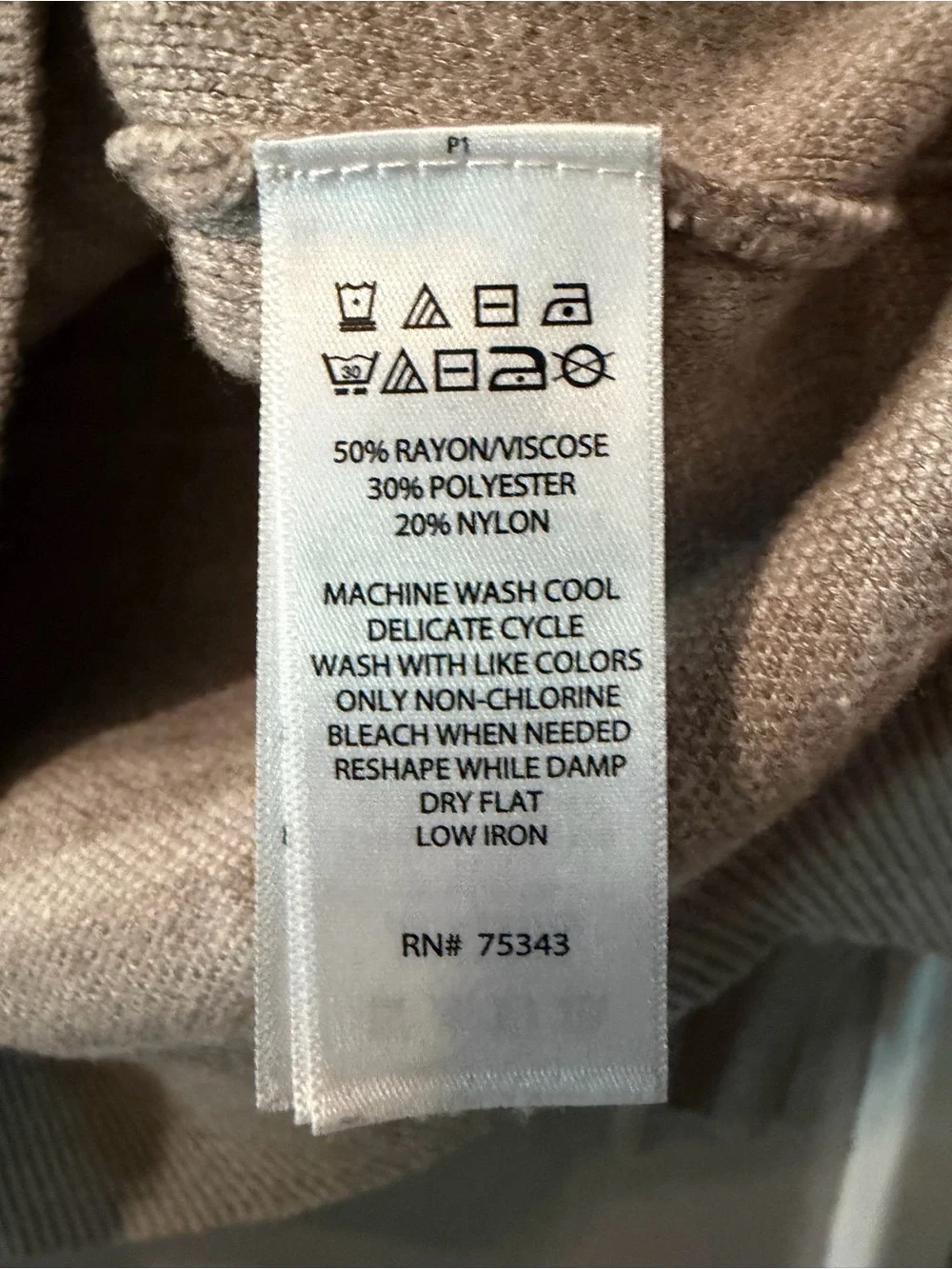 Max Studio Taupe Plaid Collared Pullover Sweater
